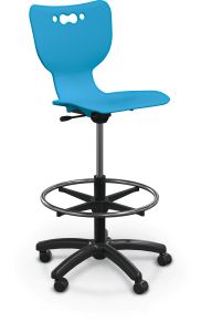 MooreCo Hierarchy Stool with 5-Star Base - Blue