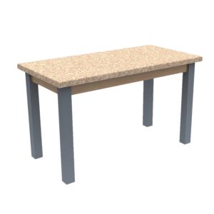 Diversified Spaces PerpetuLab Science Lab Table with Plain Apron, Steel Legs, and ShopTop Top - 24" x 48"