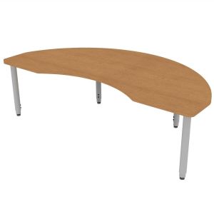 ELO® Kidney 36"D x 72"L Table with 3mm Edge HPL Top and 2" Universal Junior Adjustable Straight Round Legs