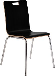 National Public Seating Bushwick Café Chair, Black- Model BCC23
