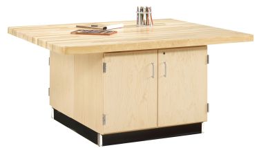 Diversified Spaces 4 Station Workbench with Cabinet