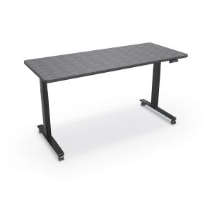 MooreCo Elate Electric Height Adjustable 2-Leg Desk with Black Frame, 60" W x 24" D