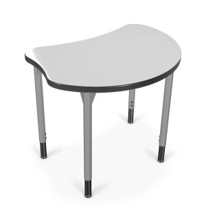 MooreCo Hierarchy Sail Desk – Platinum, 22" – 32"H x 31.8"W x 23.5"D