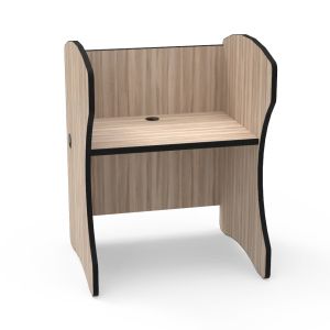 Study Carrel with Lotz Armor Edge™ Panels & Radius Front Edge, 3 Grommets, 34" Metal Wire Management, 28"H Worksurface
