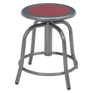 NPS 6800 Series Height Adjustable Gray Swivel Stool-Burgundy