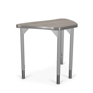 MooreCo Hierarchy Creator Desk – Hexagonal Trapezoid – Platinum, 22" – 32"H x 31.6"W x 19.4"D