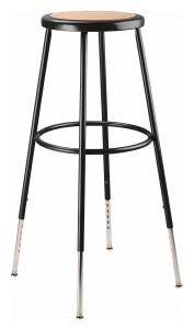 National Public Seating 32 -39" Height Adjustable Heavy Duty Steel Stool, Black - Model 6230H-10