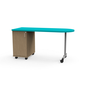 Appleton Teacher's Desk with 3mm Edge HPL Shaped Top, Adjustable Shelf Cabinet on Left Hand Side, UNET Leg, 60" W x 24" D