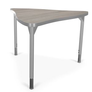 MooreCo Hierarchy Creator ADA Compliant Student Desk – Triangle – Platinum Legs, 22" – 32"H x 39.3"W x 35.5"D
