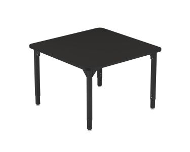 NPS® Heavy-Duty Height Adjustable Activity Table, 24" Square, Chem-Res Top, Black Legs