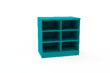 REplay® Modular Open Base Cabinet Unit with 1 Vertical Divider, 4 Adjustable Shelves, and Adjustable Levelers - 36"W x 23"D x 35.5"H