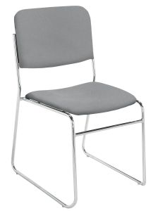 Compact Fabric Padded Signature Stack Chair -Gray