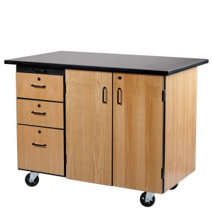 National Public Seating Mobile Science Cabinet - Instructor Cabinet Cart with Chemical Resistant Top - Model MSC03-C