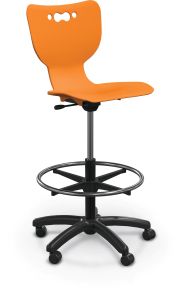 MooreCo Hierarchy Stool with 5-Star Base - Orange
