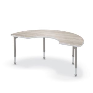 MooreCo Hiearchy Half-Moon Activity Table, Youth Height Platinum Legs, 12" – 18"H x 72"W x 36"D