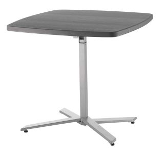 National Public Seating Cafe Time Series Height-Adjustable Slate & Silver Table