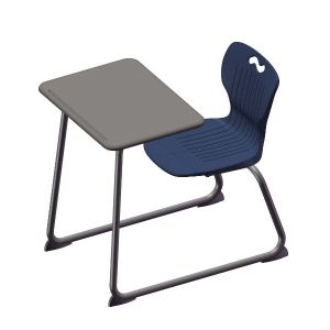USACapitol Ntersect 18” H Hard Plastic Dual-Entry Sled Combination Desk - 18" D x 24" W