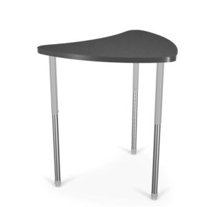 MooreCo Hierarchy Chevron Table (Large) – Standing Height Legs (Platinum), 27" – 42"H x 37.4"W x 30.3"D