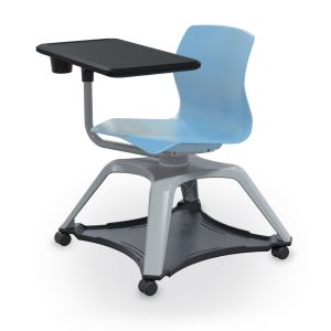 MooreCo Seed Enroll Chair (18") / Tablet Arm / Cup Holder / Hard Casters, 33.1"H x 25.6"W x 25.6"D