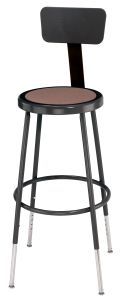 NPS Black Lab Stool with Backrest - 25"-33" Adjustable Height