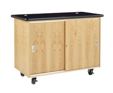 Diversified Spaces Economy Mobile Lab Table & Storage - Rod Sockets