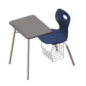 USACapitol Euroflex 14" H Hard Plastic Combination Desk with Book Basket - 18" D x 24" W