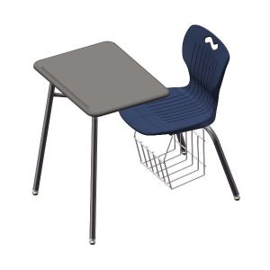 USACapitol Ntersect 18” H Hard Plastic Combination Desk with Book Basket - 18" D x 24" W