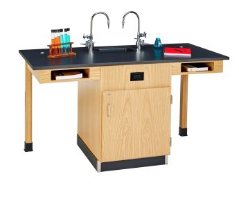 Diversified Spaces 2 Station Service Center, Book Cubbies - Epoxy Top