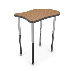 MooreCo Hierarchy Fender by MooreCo Desk – Medium – Standing Height Legs (Platinum), 27" – 42"H x 33"W x 23"D