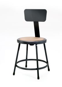 NPS Black Lab Stool with Backrest - 18" Seat Height