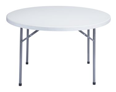 National Public Seating 48" Round Light Gray Plastic Folding Table (4 Ft)