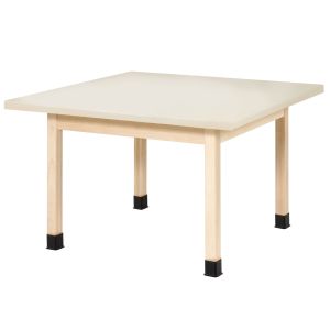 Diversified Spaces Four-Station Table with Almond Laminate Top - 48" x 48" x 26"