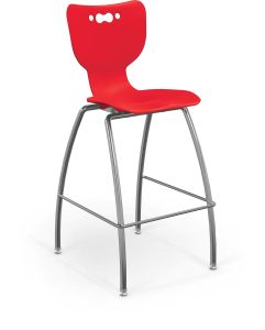 MooreCo Hierarchy 4-Leg Stool, 30" Height - Red