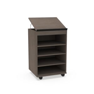 Traditional Teacher's Lectern, Open with Adjustable Shelves