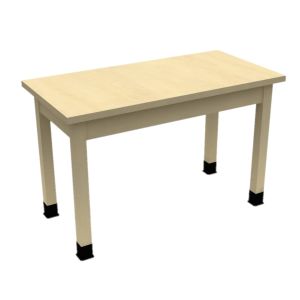 Diversified Spaces PerpetuLab Science Lab Table with Plain Apron, Wood Legs, and Butcher Block Top - 36" x 48"