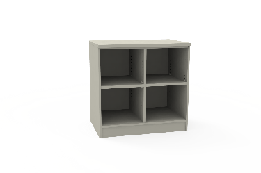 REplay® Modular Open Base Cabinet Unit with 1 Vertical Divider, 2 Adjustable Shelves, and Adjustable Levelers - 48"W x 23"D x 35.5"H