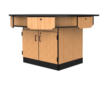 NPS® 6-Person Workstation, Phenolic Top, Cabinet Base, Drawers