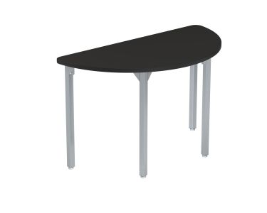 NPS® Heavy-Duty Fixed Height Activity Table, 48" Semicircle, Chem-Res Top, Grey Legs