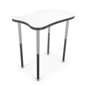 MooreCo Hierarchy Fender by MooreCo Desk – Large – Standing Height Legs (Platinum), 27" – 42"H x 36"W x 24"D