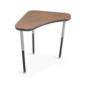 MooreCo Hierarchy Boomerang Desk – Standing Height Legs (Platinum), 27" – 42"H x 36.7"W x 24"D