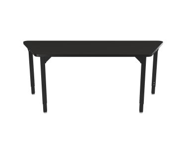 NPS® Heavy-Duty Height Adjustable Activity Table, 24" x 48" Trapezoid, Chem-Res Top, Black Legs