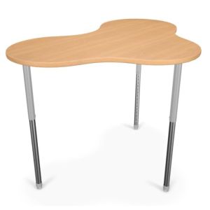 MooreCo Hierarchy Cloud 9 Table (Medium) – Standing Height Legs (Platinum), 27" – 42"H x 47.9"W x 33.9"D