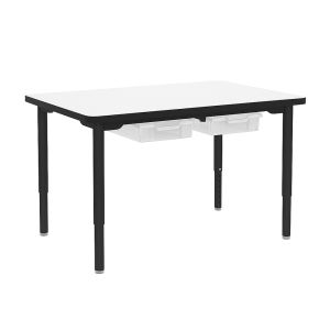 NPS® Heavy-Duty Designer Table, 42" x 60", Whiteboard Top, 2 Tote Kits