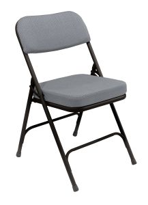 2 PACK National Public Seating 3200 Series Comfort Padded Metal Folding Chair-Gray