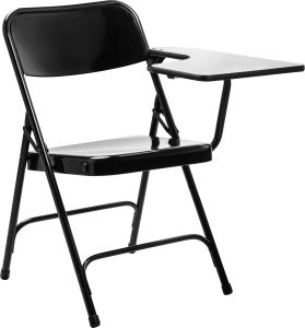 2 PACK 5200 Series Tablet Arm Folding Chair-Black-Left-Handed