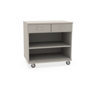 REplay® Mobile Base Cabinet Unit with Top-Split Drawers Over Open, Adjustable Shelf, and Casters - 30"W x 23"D x 35.5"H