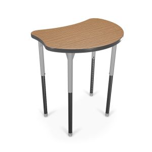 MooreCo Hierarchy Sail Desk – Standing Height Legs (Platinum), 27" – 42"H x 31.8"W x 23.5"D
