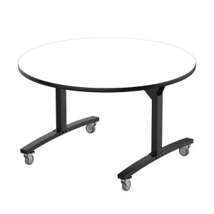 NPS® 48" Round Mobile Flipper Table, Whiteboard Top
