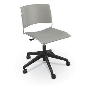 MooreCo Akt 5-Star Chair with Hard Casters - Morning Fog, 29"- 34" H x 27.5" W x 27.5" D