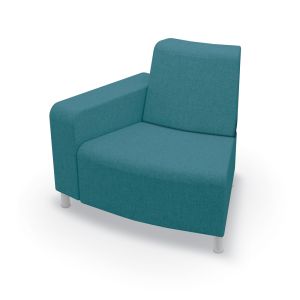 MooreCo Phoeby Indoor Outside Curve Chair, Right Arm, Legs